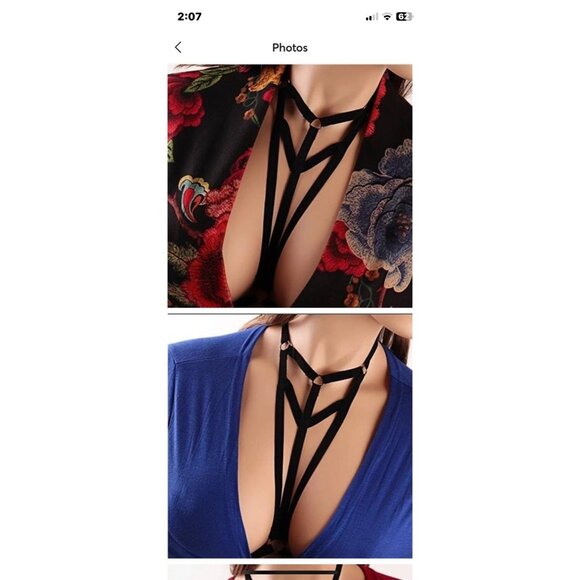 Set of 3 Elastic Strap Chest Straps Bondage One-Size - Picture 5 of 7
